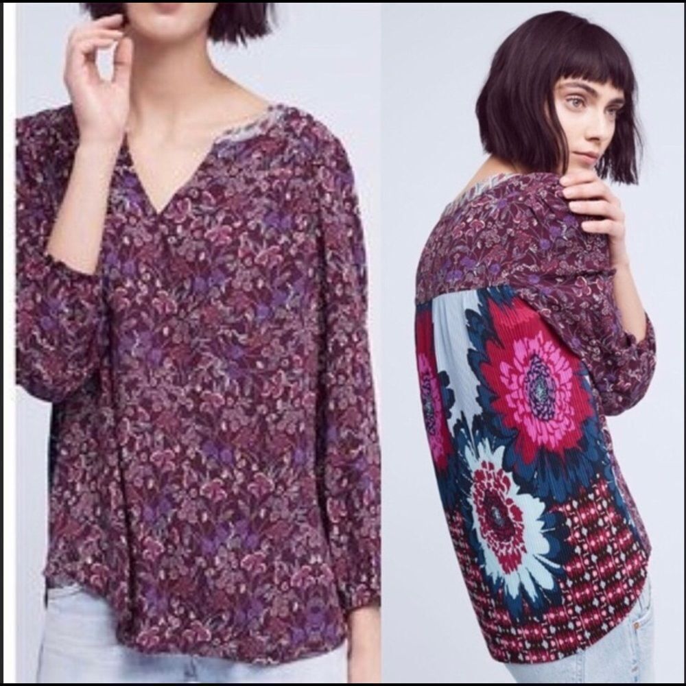 Anthropologie One September Caia Floral Blouse